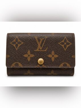 Louis Vuitton Monogram Canvas Key Pouch in Dark Brown key holder